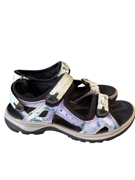 Ecco Shoes - Ecco Yucatan Offroad Sandals Womens Blue Print Shoes Walking Hiking Size 40